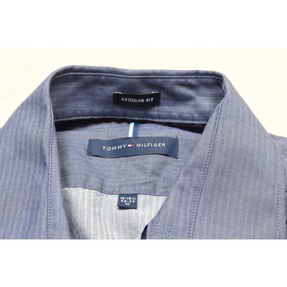 Tommy Hilfiger Regular Fit Men's Button Down Shirt Size M Blue - Picture 8 of 8